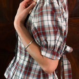 Sabine Top in Cinnabar Plaid