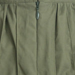 Close-up of green pants with a zipper on a white background