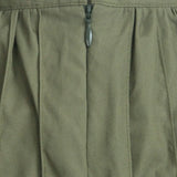 Close-up of green pants with a zipper on a white background